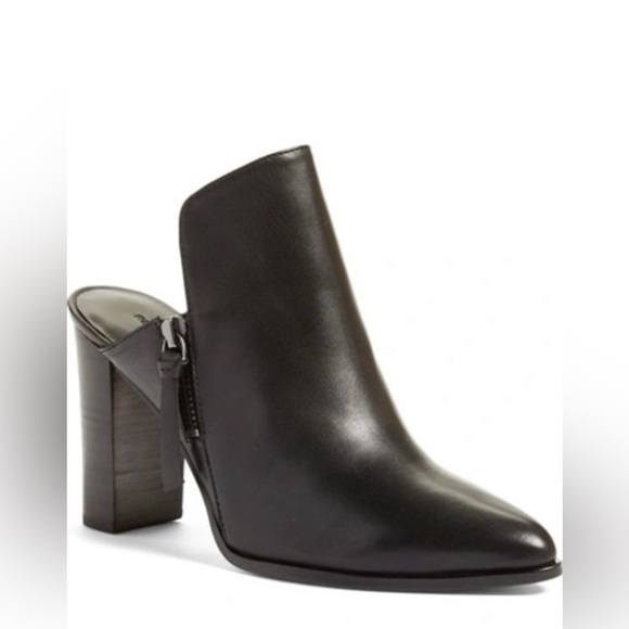Rebecca Minkoff Shoes - REBECCA MINKOFF Aidan Leather Point-toe Block-heel Mules In Black